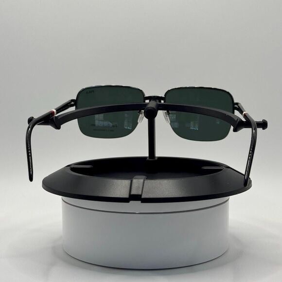 NEW Men's Y2K Ralph Lauren Semi-Rimless Sunglasses Polo 3062 Gun/G15 56/17 Italy - Picture 6 of 10